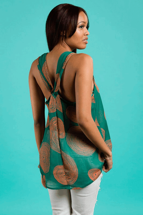 Back Detail Abstract Print Top